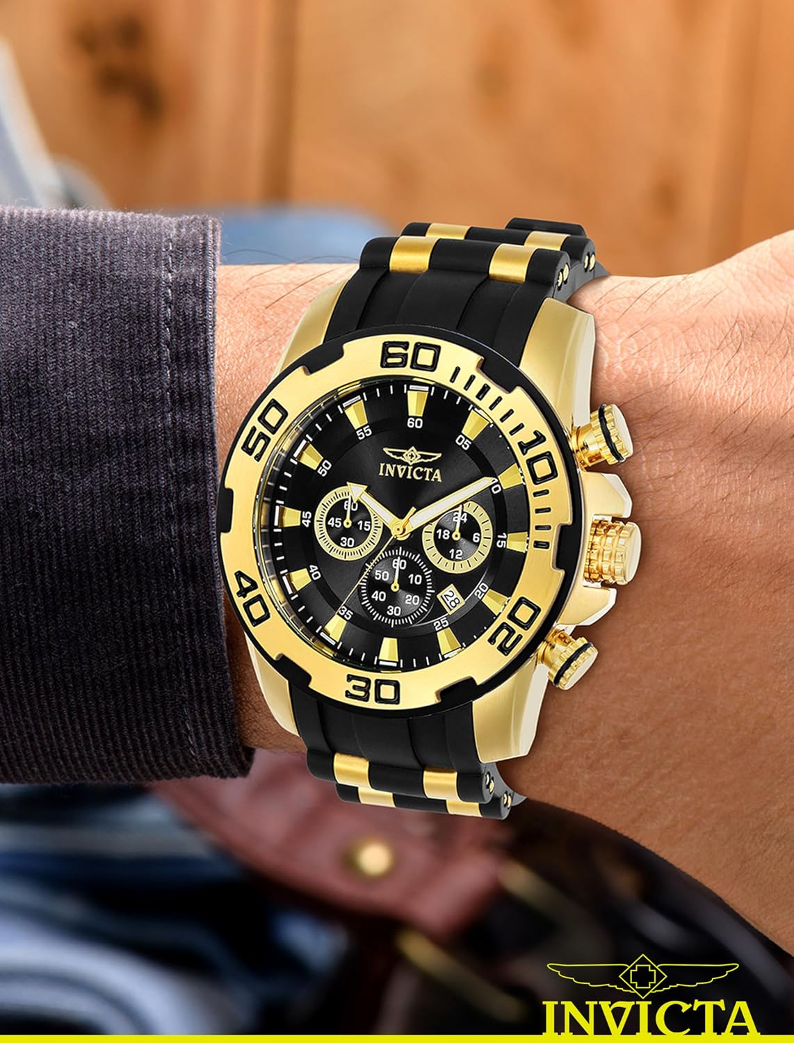 Invicta 22340 22341 22343 22344 22346 Pro Diver Reloj de cuarzo negro con pantalla analógica para hombre