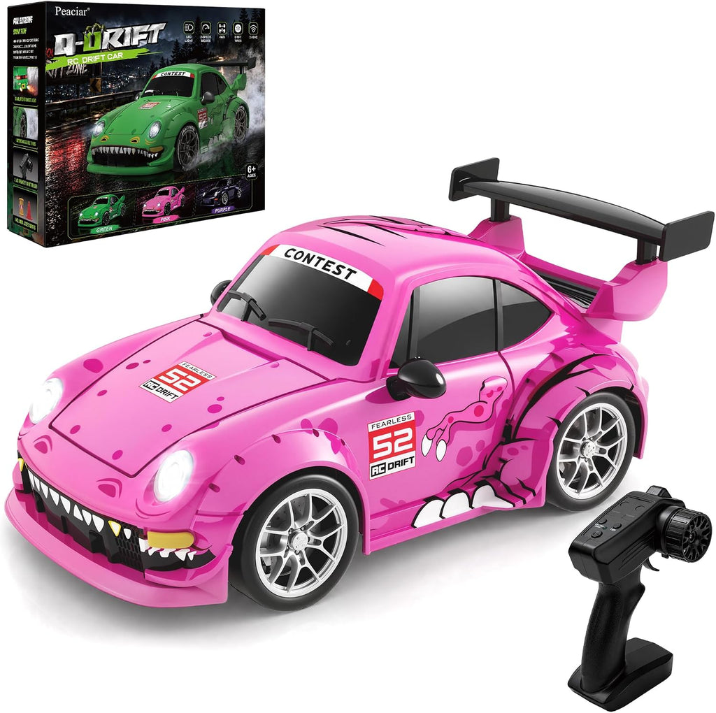 1:24 RC Drift Car 4WD Coche de carreras de alta velocidad con luces LED y 2