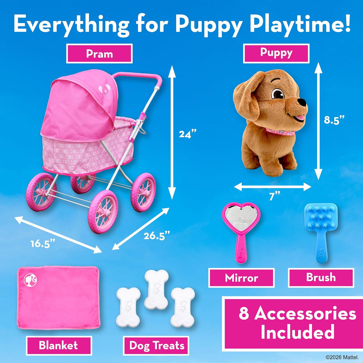 Barbie™ Juego de cochecito de mascotas de lujo