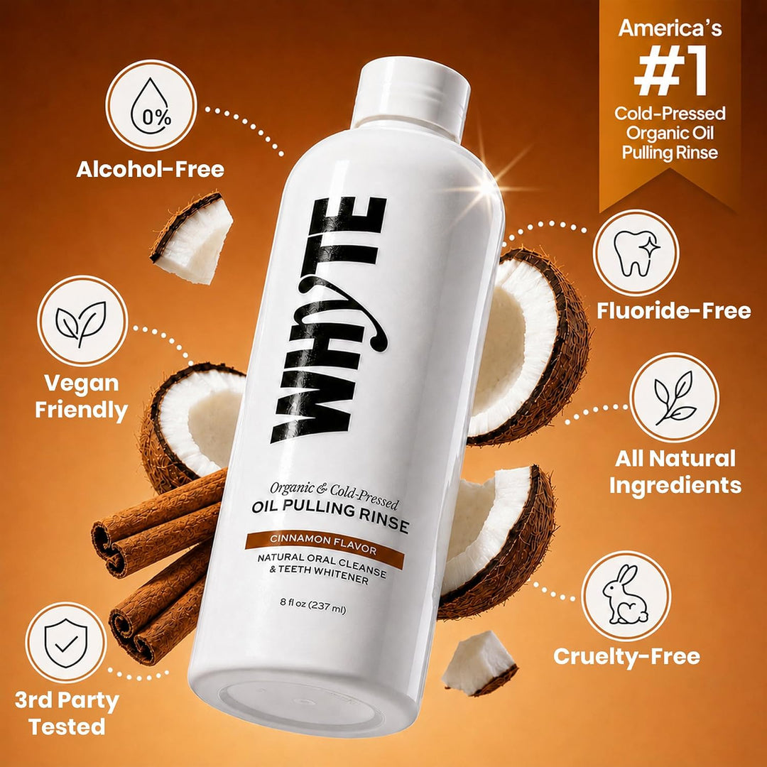 Whyte Enjuague bucal orgánico con aceite de coco para el mal alient...