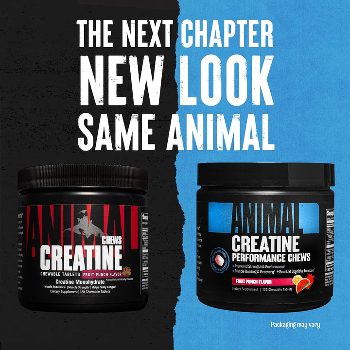 Animal Paquete de vitaminas Pak con masticables de creatina, multiv...