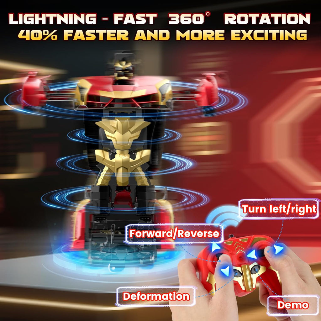 Hero Steel Man Transform RC Cars Toys con luces de ojos y