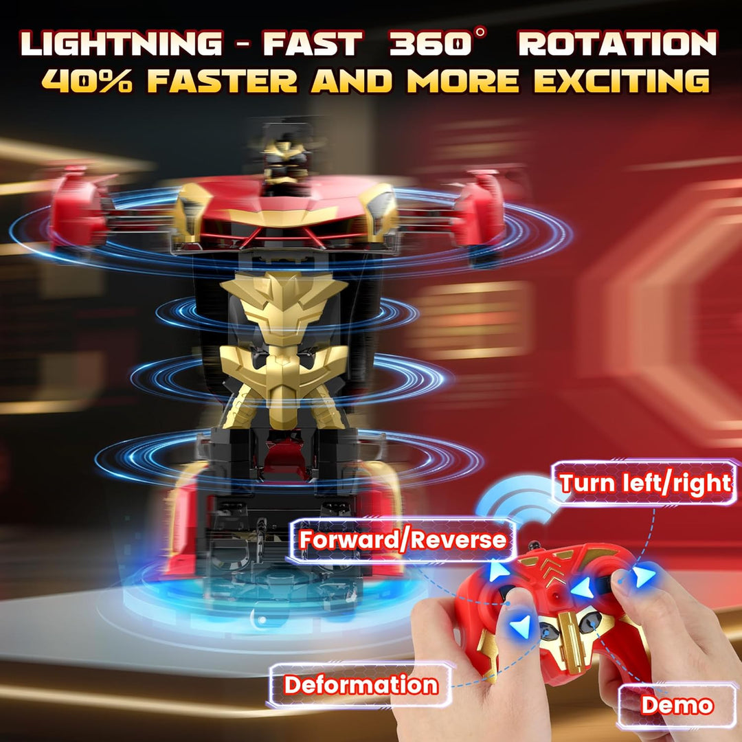 Hero Steel Man Transform RC Cars Toys con luces de ojos y