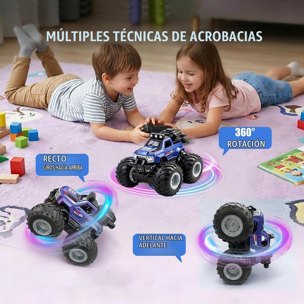 BEZGAR Camión de Mosnter teledirigido, coches RC con espray de niebla, dos