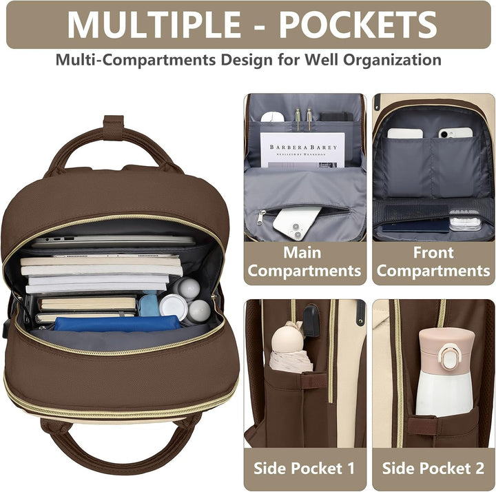 Mochila para laptop para mujer, bolsa de trabajo, mochila de viaje...