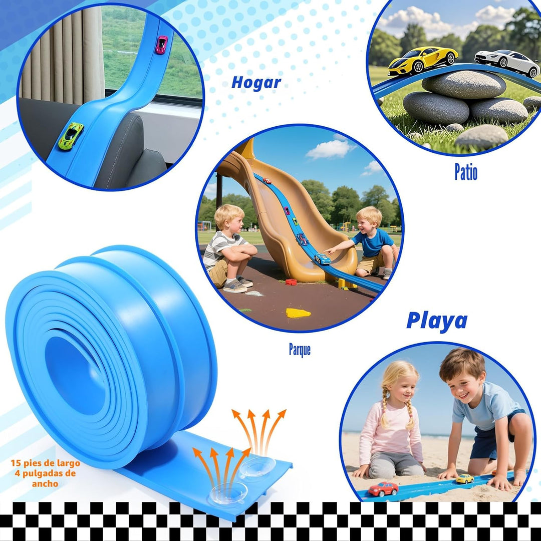 Juguetes flexibles de pista de carreras para niños: pista de rampa...