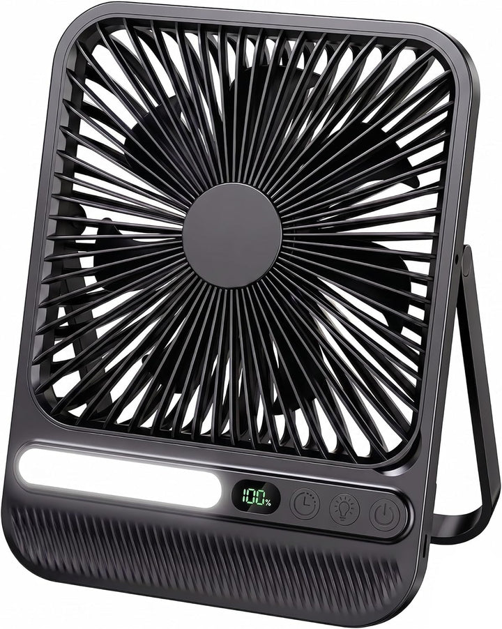 BIVBTP Ventilador de viaje portátil de 8000 mAh, ventilador de escr...