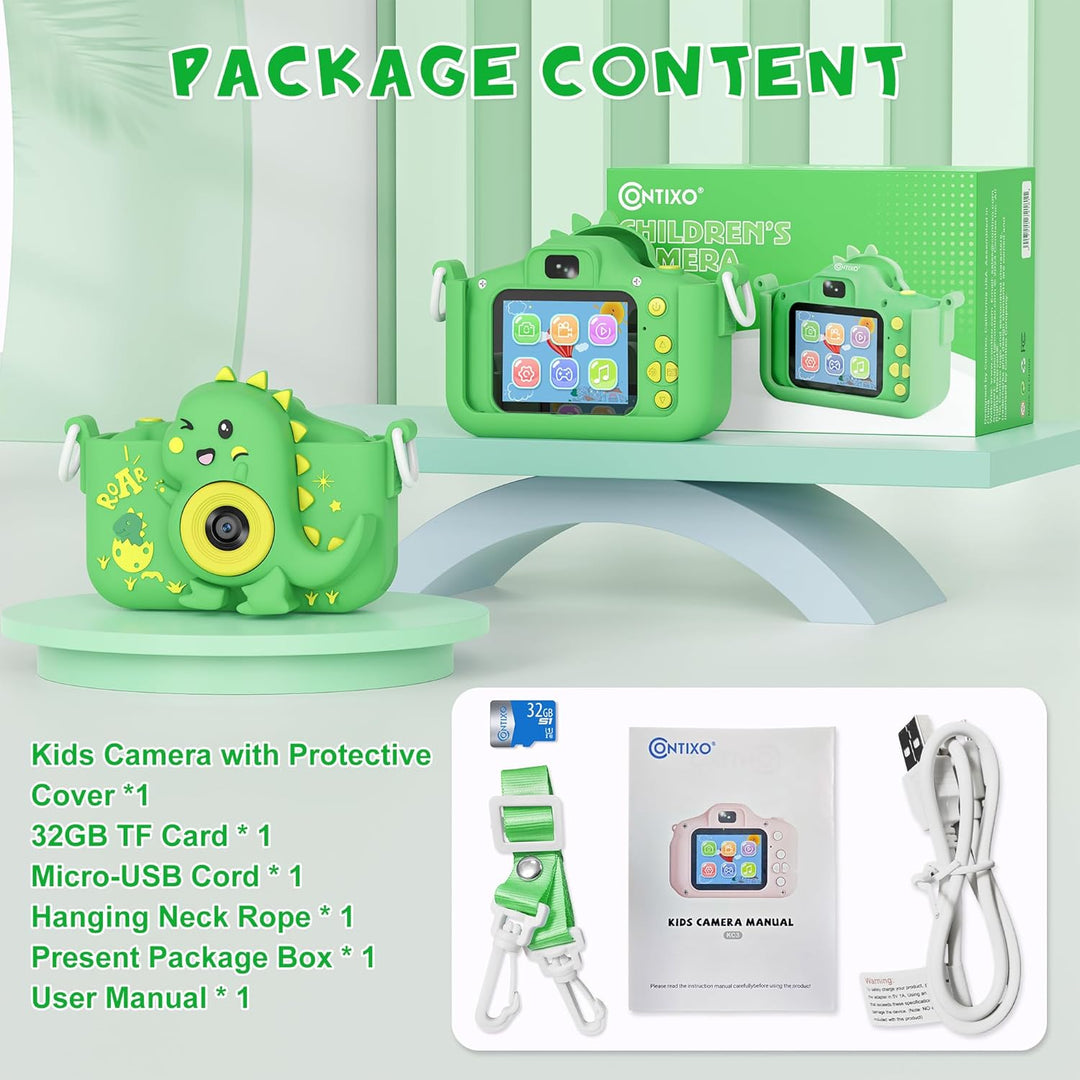 Contixo KC3A - Cámara digital para niños, cámara infantil de 1080P...