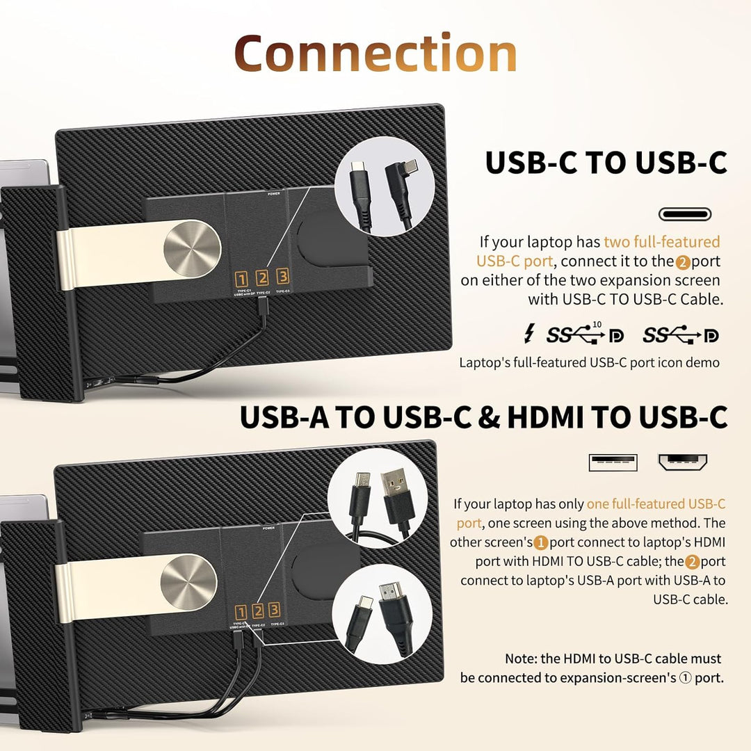 ROYY - Extensor de pantalla para portátil de 2.5 K, monitor portáti...