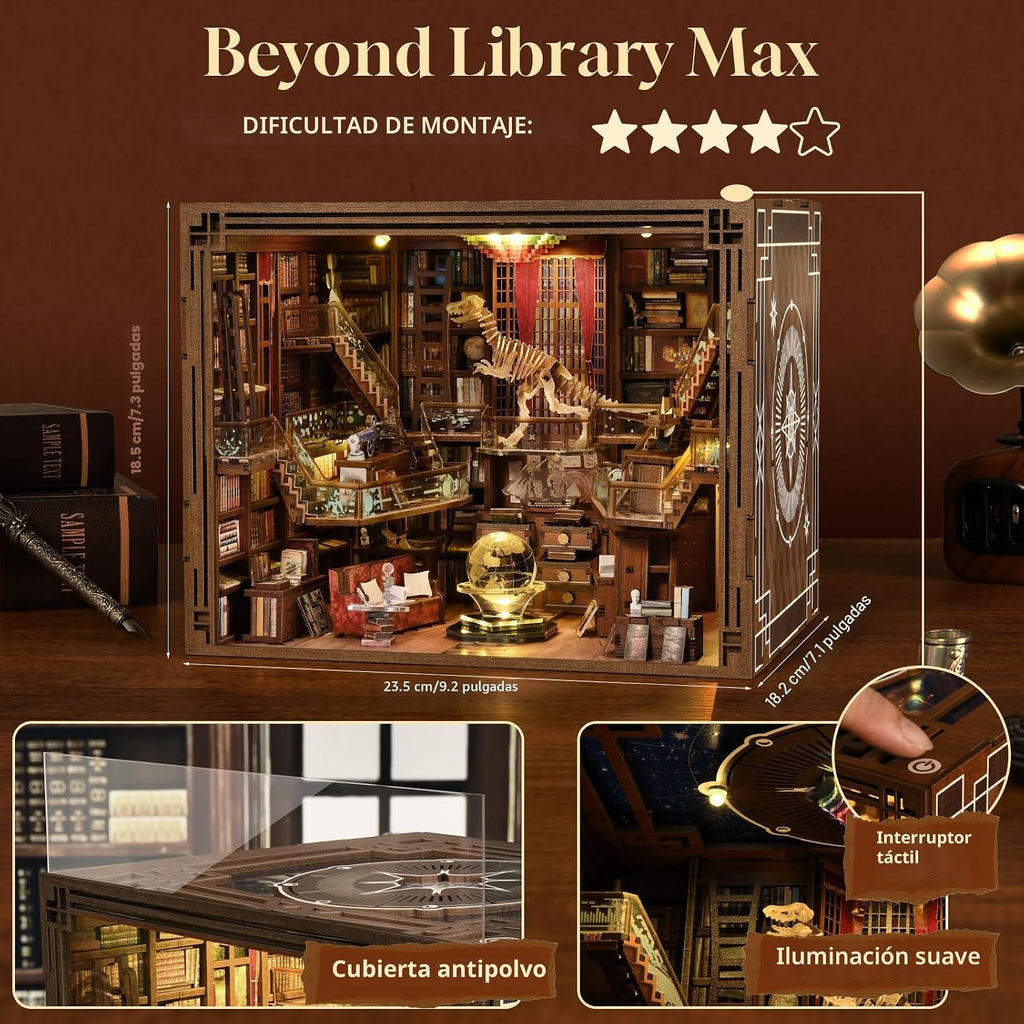 Beyond Library Max - Kit de rincón de libros en miniatura, casa de muñecas