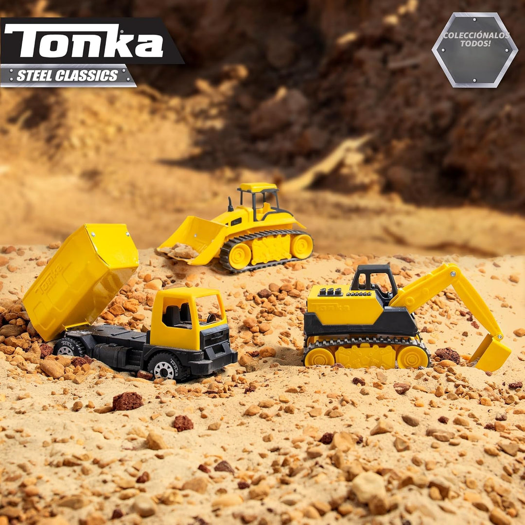 Tonka - Steel Classics Serie Giga - Camión volquete y excavadora, p...