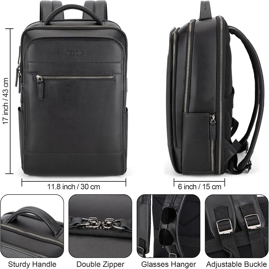 Tzowla Mochila de cuero para laptop, bolsa para hombres y mujeres,...