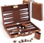Backgammon Sets - Juegos de mesa clásicos de 11 pulgadas para 2 jugadores adultos, juego de estrategia de backgammon de viaje pequeño con funda de piel sintética de alta calidad, juego de
