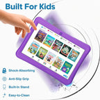 Contixo Paquete de tabletas Android para niños de 10 pulgadas, 32 GB, Epic! y aplicaciones educativas LingoKids, controles parentales, funda a prueba de niños con soporte y lápiz capacitivo, auriculares y bolsa de funda, color morado