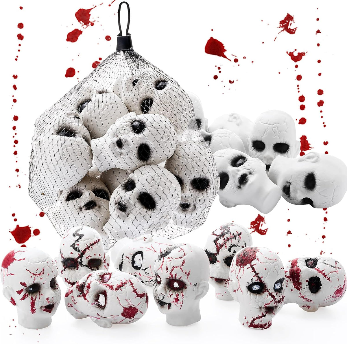 Hiboom 24 cabezas de muñeca de bebé de Halloween de plástico aterrador