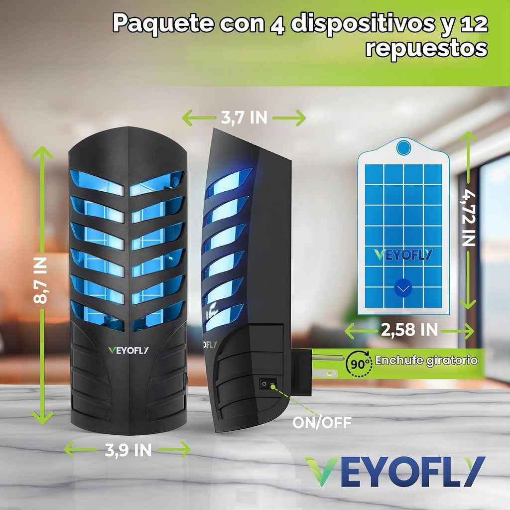VEYOFLY Trampas para moscas de frutas para interiores enchufables UV