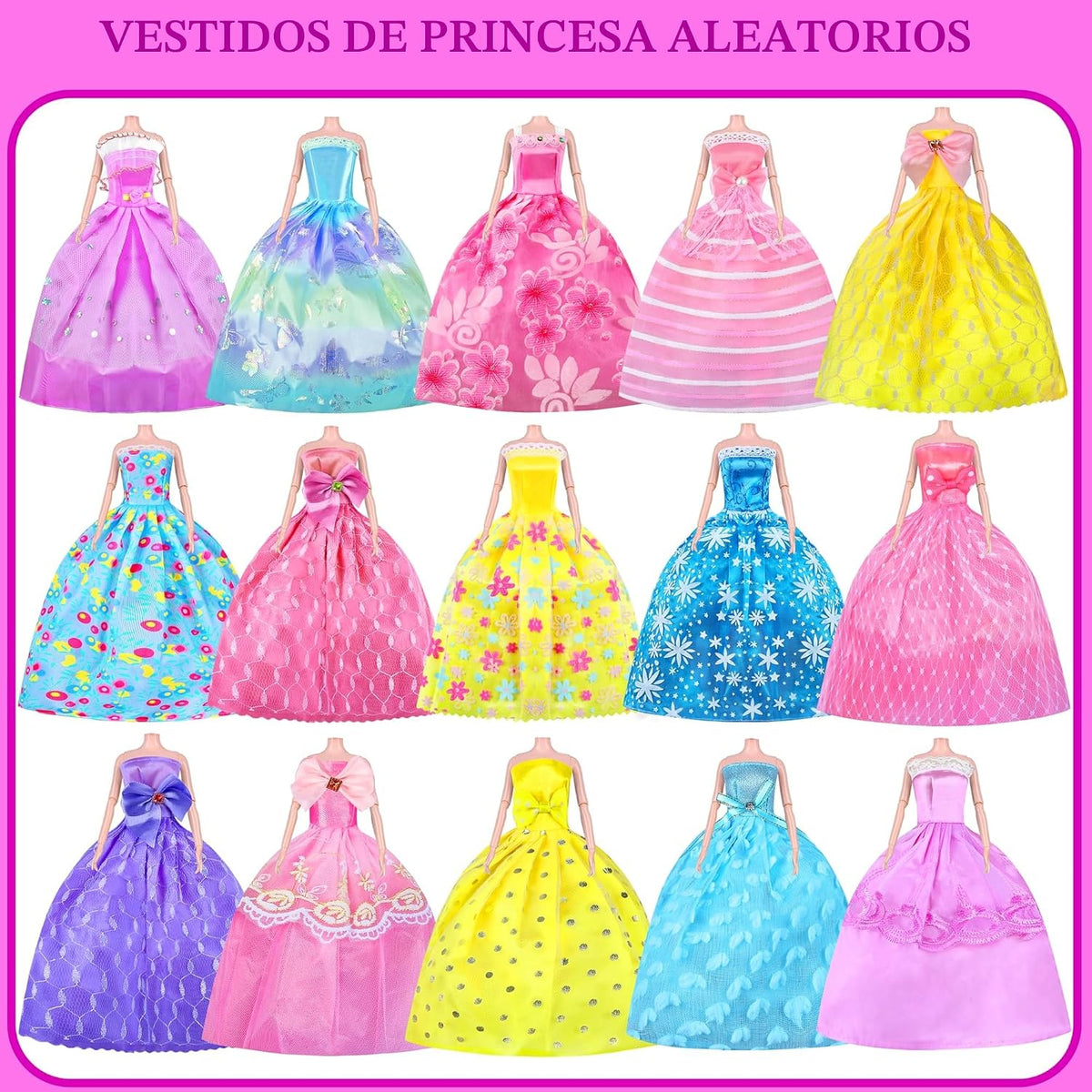342 piezas de ropa y accesorios para muñecas con muñeca, vestidos de princesa, vestidos de moda, parte superior, pantalones, trajes de baño, zapatos, perchas y otros accesorios, juego de muñeca