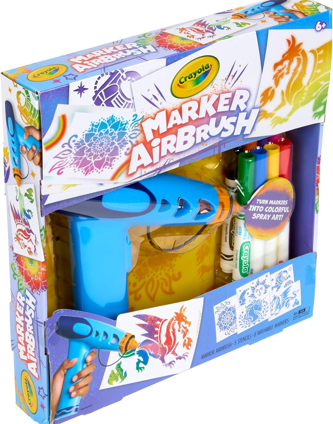 Crayola Kit de arte en aerosol con aerógrafo pulverizador