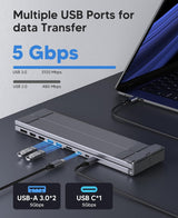 Estación de acoplamiento USB C para laptop 3 monitores 4K a 60Hz, c...