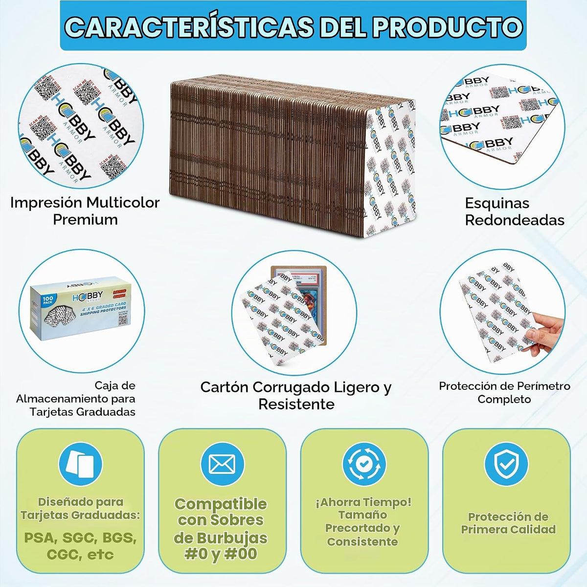 Hobby Armor Protector de envío de tarjetas coleccionables graduadas, cartón
