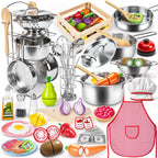 Juego de accesorios de cocina, juego de cocina para niños de acero