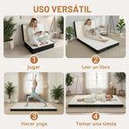 Colchón plegable Twin de espuma viscoelástica, colchoneta para dormir tri-plegable