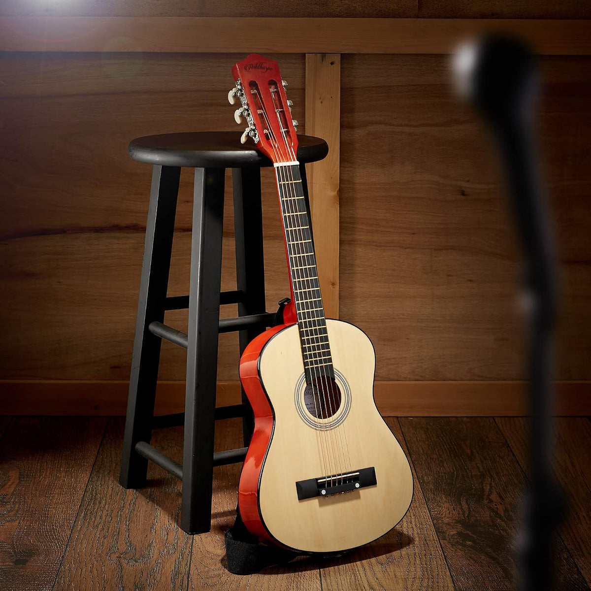 Ashthorpe Guitarra acústica infantil de 30 pulgadas (natural), kit de inicio para principiantes con bolsa de concierto, cuerdas adicionales, correa, púas y lecciones