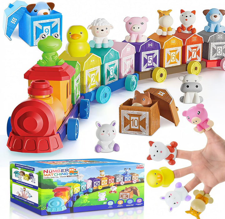 Juguetes de aprendizaje para niños de 1, 2 y 3 años, juego de tren...