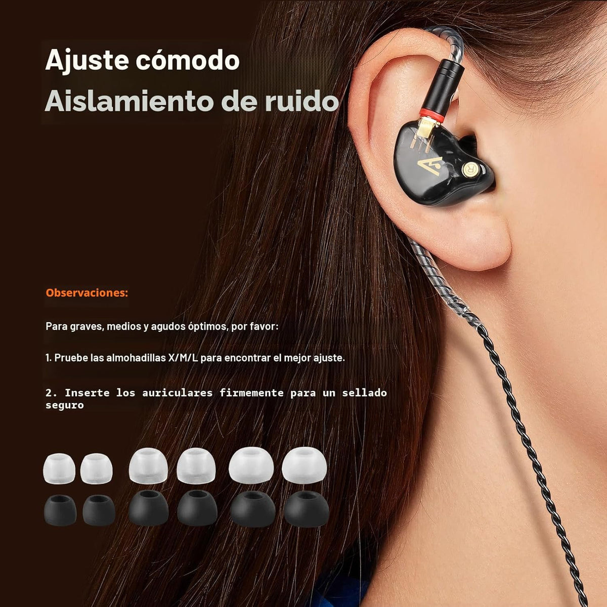 Vibes 202 - Auriculares con cable - Auriculares HiFi in Ear Monitor...