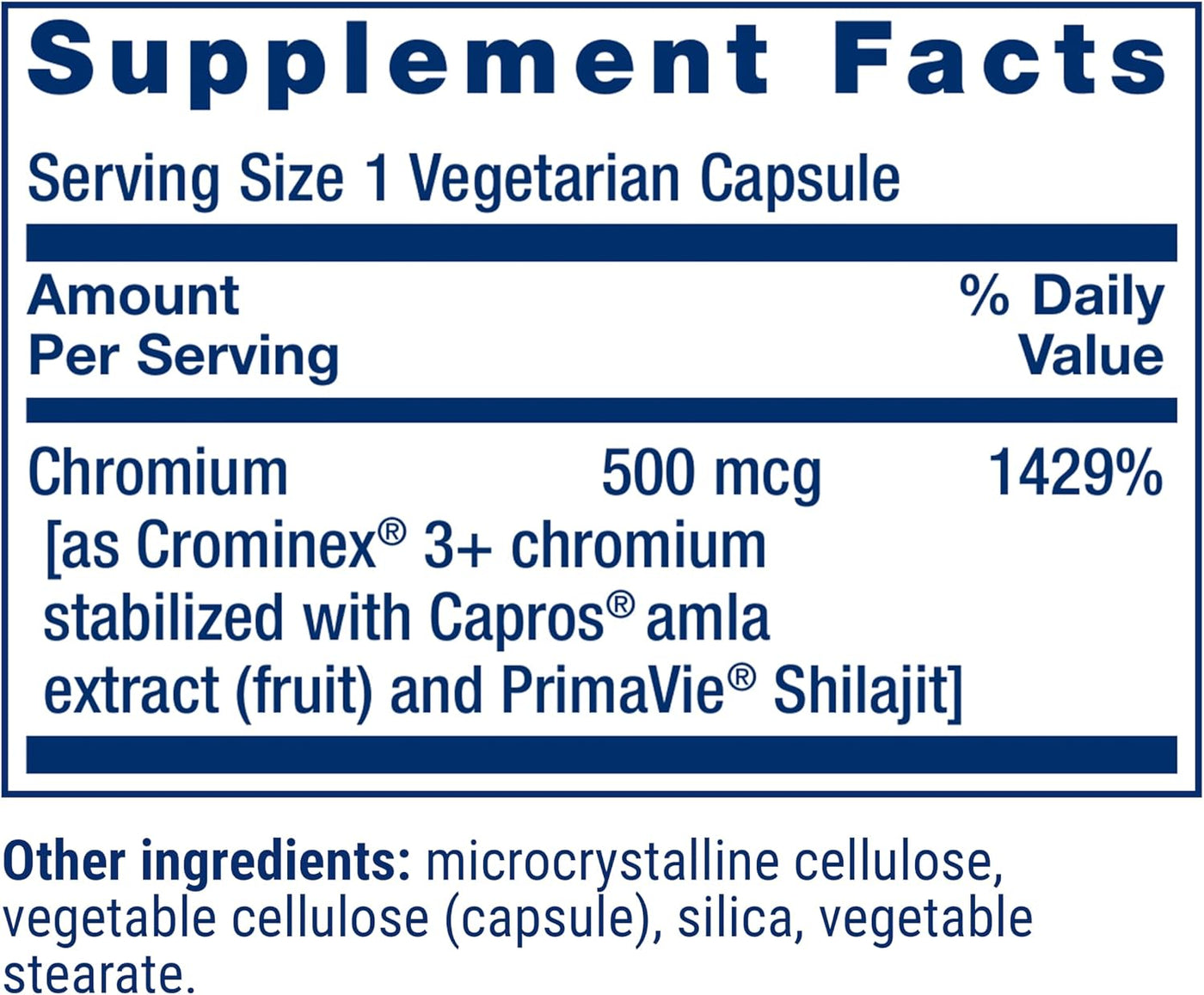 Life Extension Cromo optimizado con Crominex 3+ 500 mcg, Salud del...