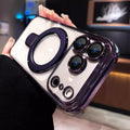 Funda magnética transparente para iPhone 17 Pro Max con soporte, protección completa de la cámara [compatible con Magsafe], funda para iPhone 17 Pro Max de 6.9 pulgadas, color morado