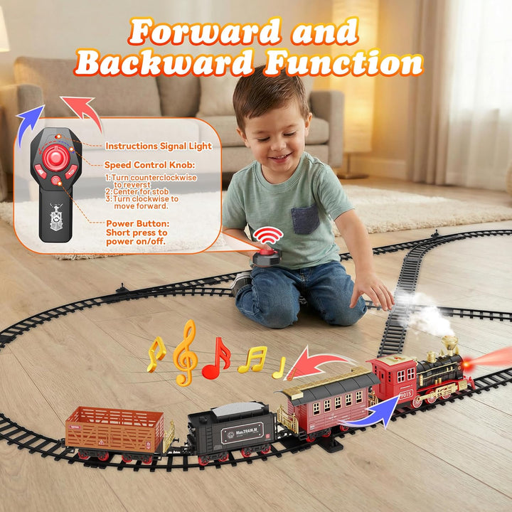 Hot Bee Juego de tren, juguetes de tren de control remoto con vías...