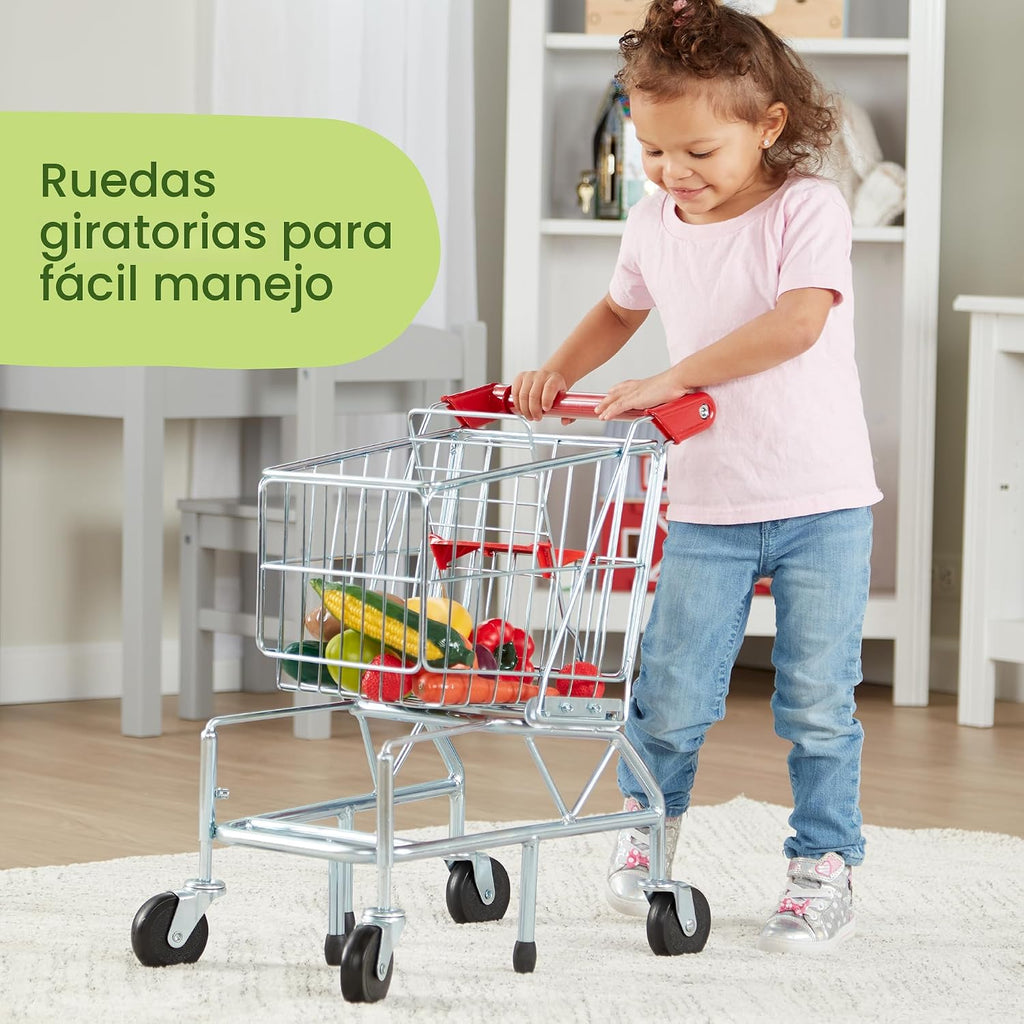 Melissa & Doug - Carrito de compras con marco de metal resistente, Empaque estándar, Estándar