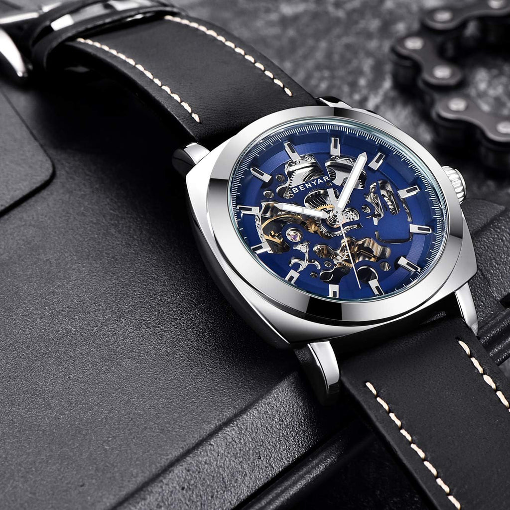 BENYAR Reloj Automático Mecánico de Esqueleto para Hombre de Vestir