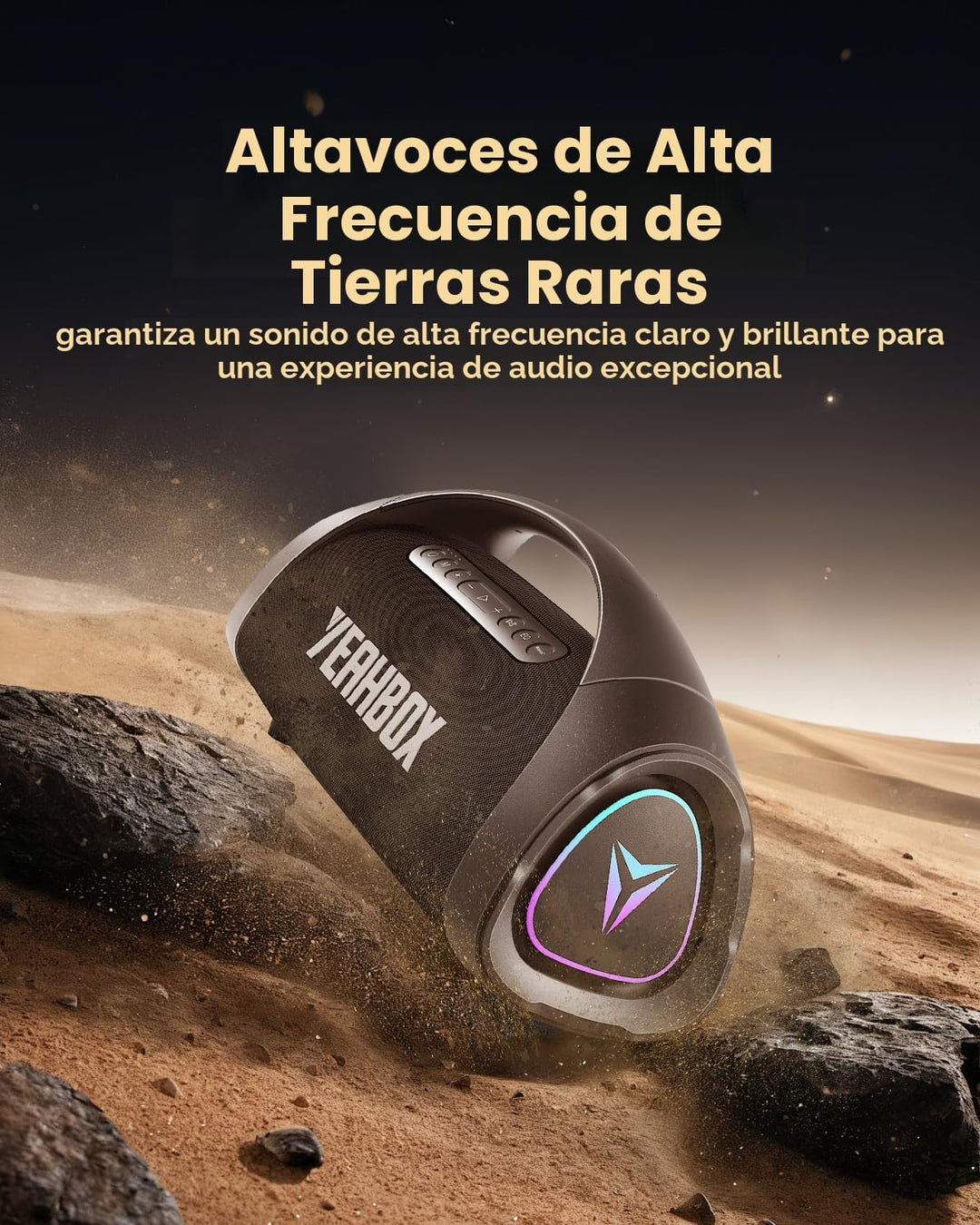 YEAHBOX Sonic Boom MAX 300W Max Altavoz Bluetooth Grande Portátil c...