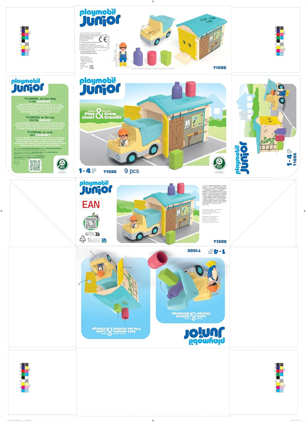 Playmobil Junior: Camión de construcción con garaje