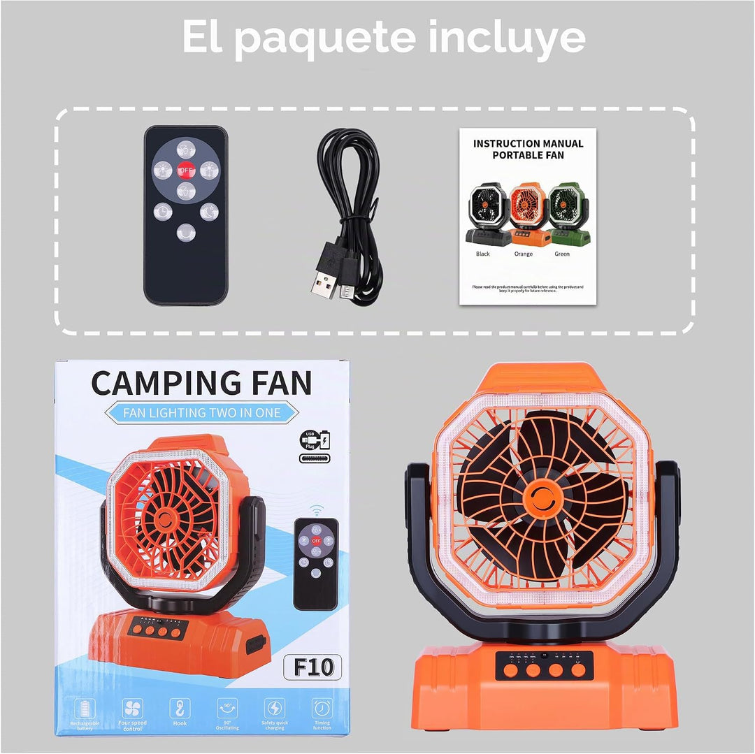AVV Ventilador Recargable Portátil para Camping de Alta Velocidad d...
