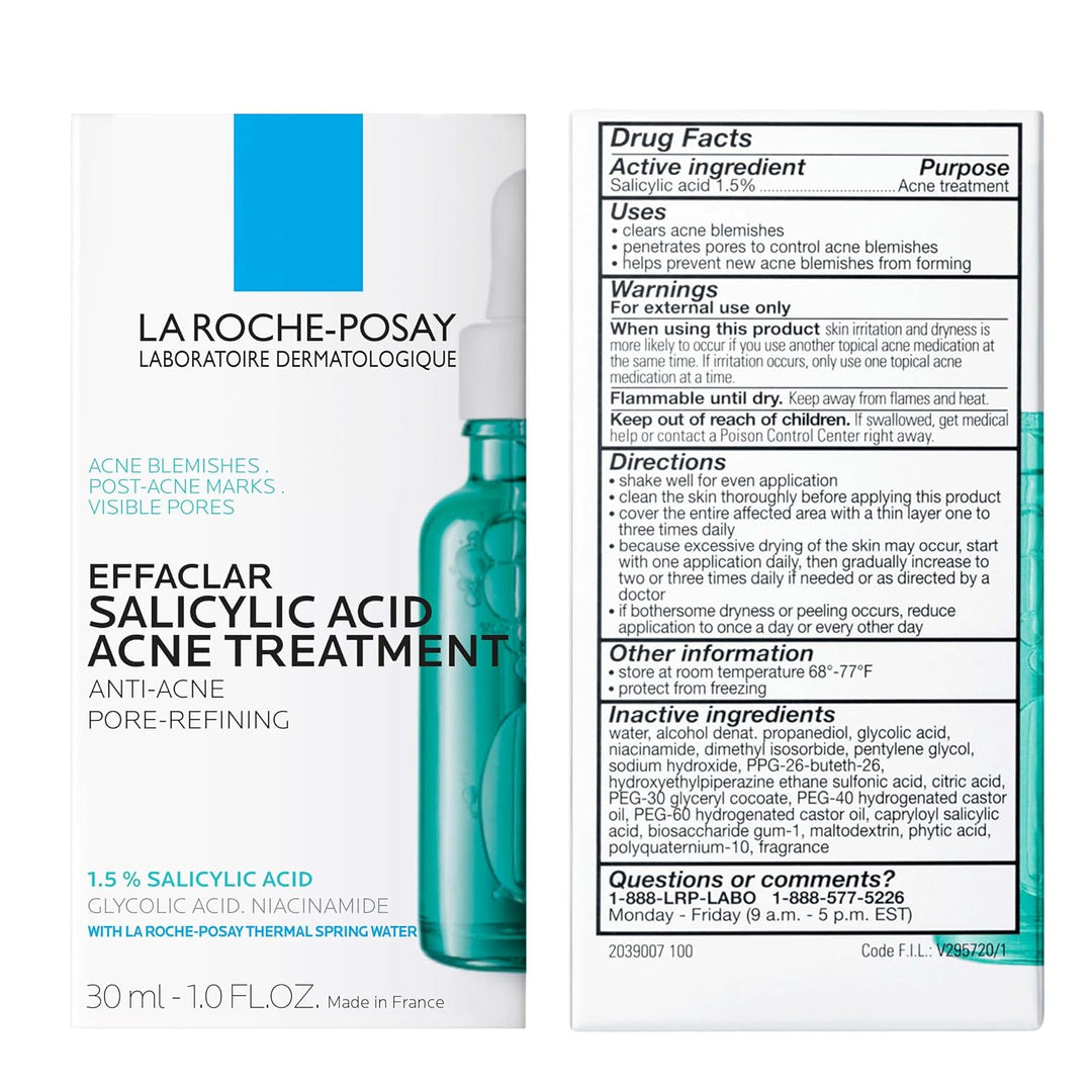 La Roche-Posay Effaclar - Suero de ácido salicílico al 1,5%, tratam...