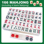 Juego completo de mahjong americano de 1.2 pulgadas de 166 azulejos – Juego completo de viaje con bonitos azulejos Mah Jongg para principiantes, adultos, personas mayores, mini mahjong