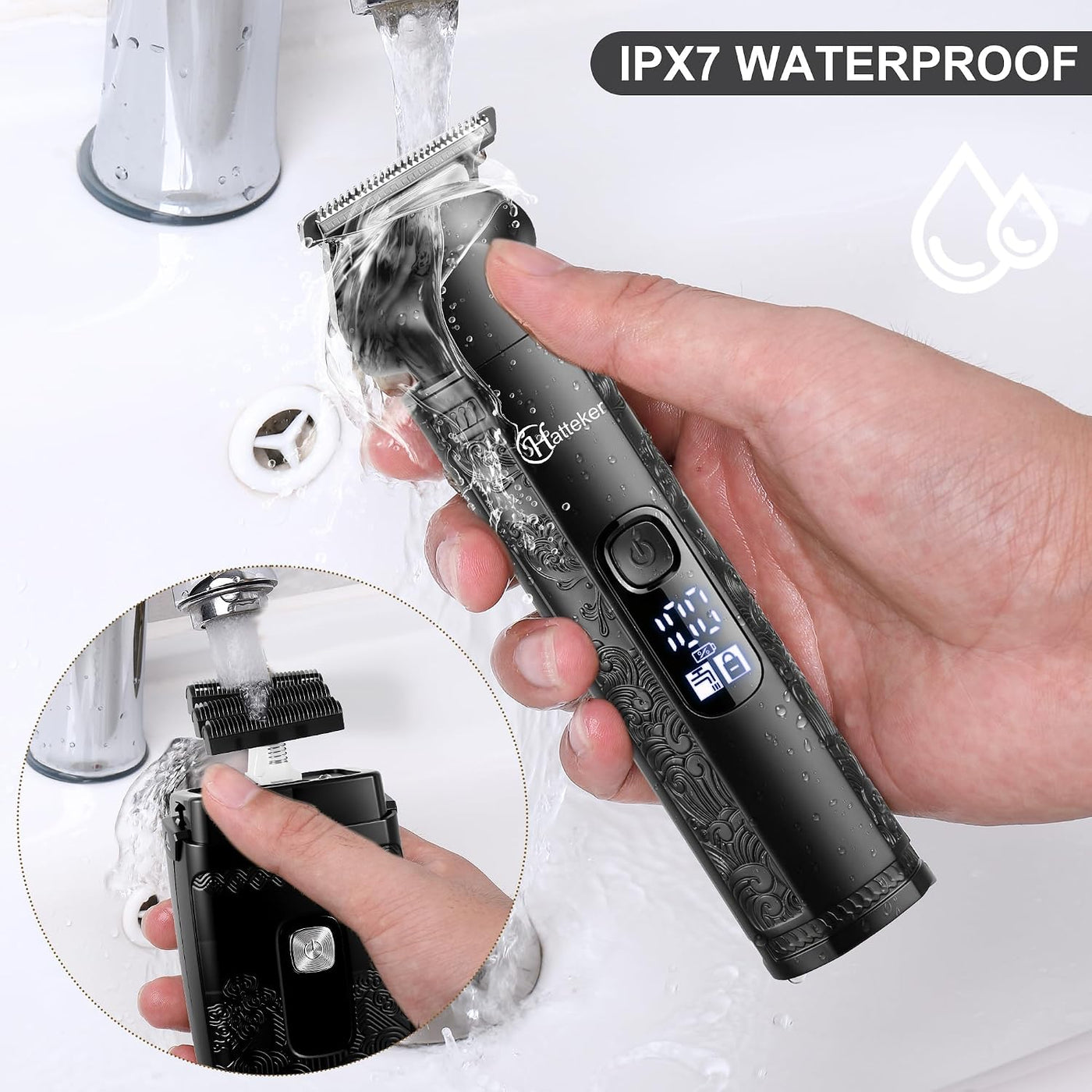Hatteker Maquinilla de afeitar eléctrica profesional para hombres,...
