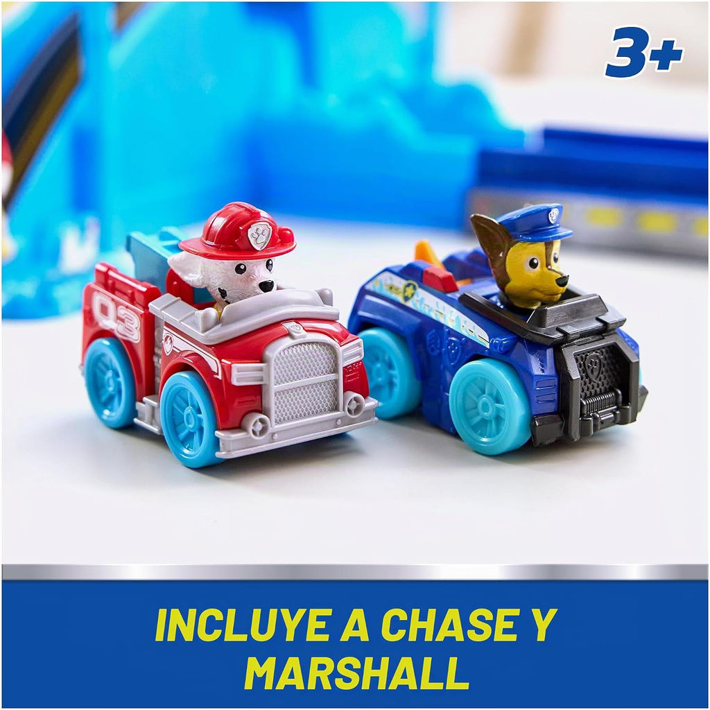 PAW Patrol Pup Squad Track Set Looping Playset y vehículo de juguete