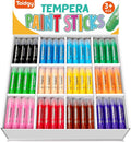 144 barras de pintura de témpera, palitos de pintura sólida lavables de 12