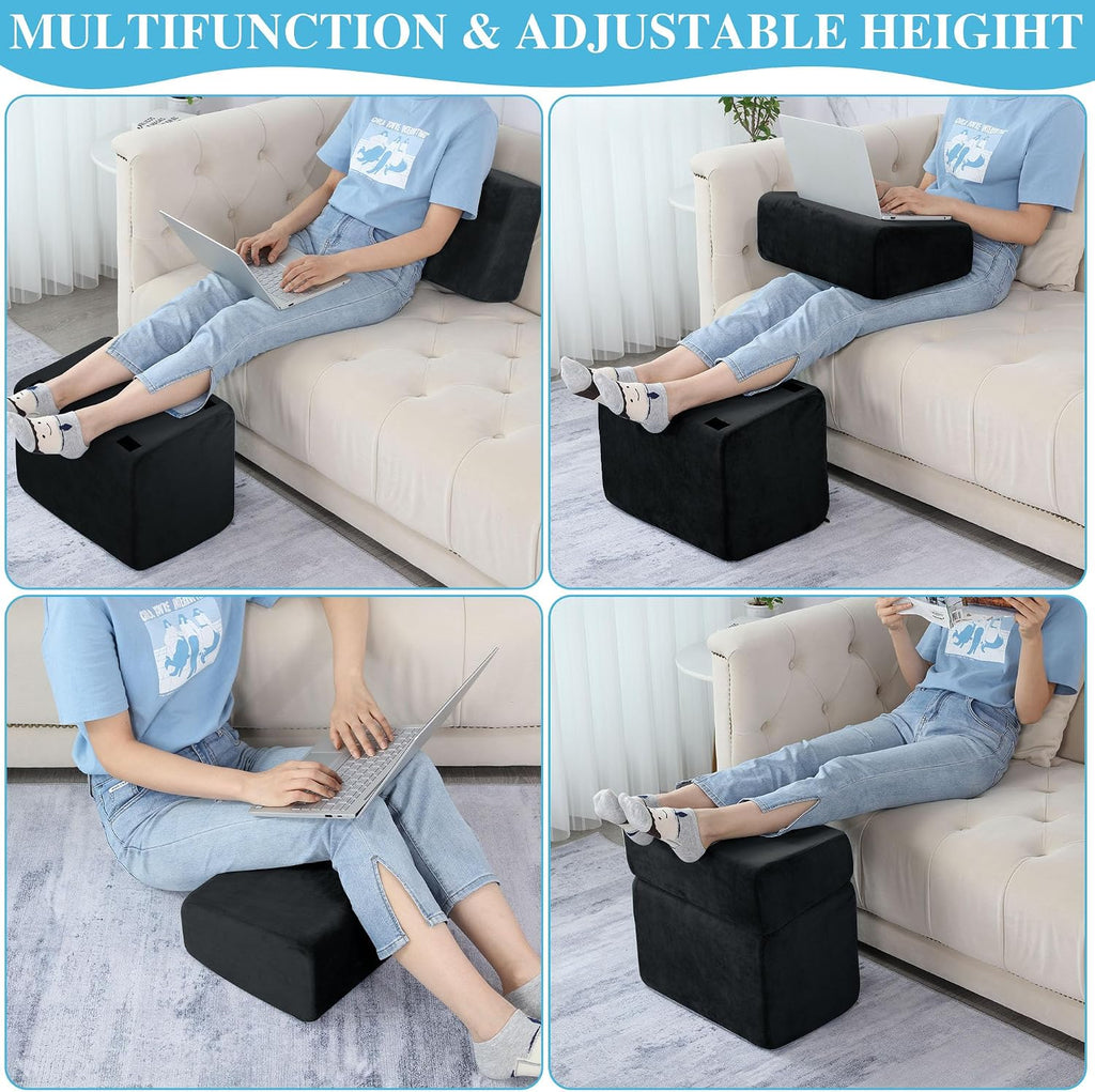Lámpara Reposapiés para debajo del escritorio, reposapiés ergonómico de oficina con 3 alturas ajustables, reposapiés de espuma viscoelástica de alta densidad para el hogar, viajes, avión con funda lavable