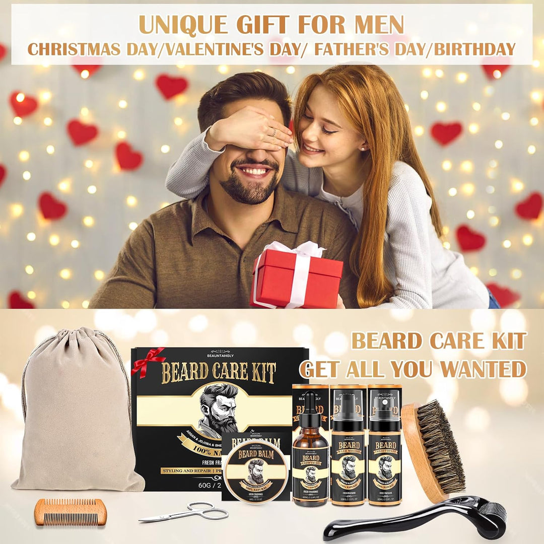 Kit de crecimiento de barba, juego de aseo con aceite de crecimient...