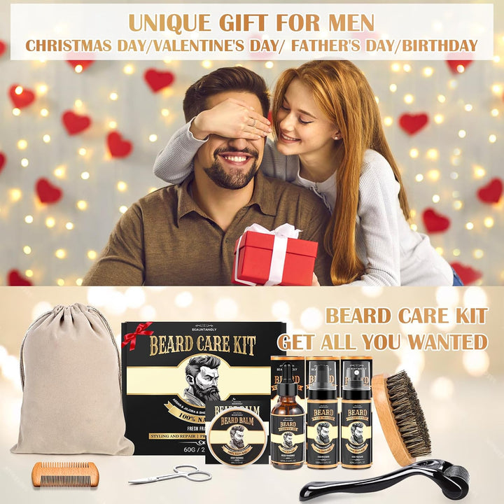 Kit de crecimiento de barba, juego de aseo con aceite de crecimient...