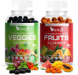 VITINITY Gomitas de suplemento de frutas y verduras, gomitas verdes...