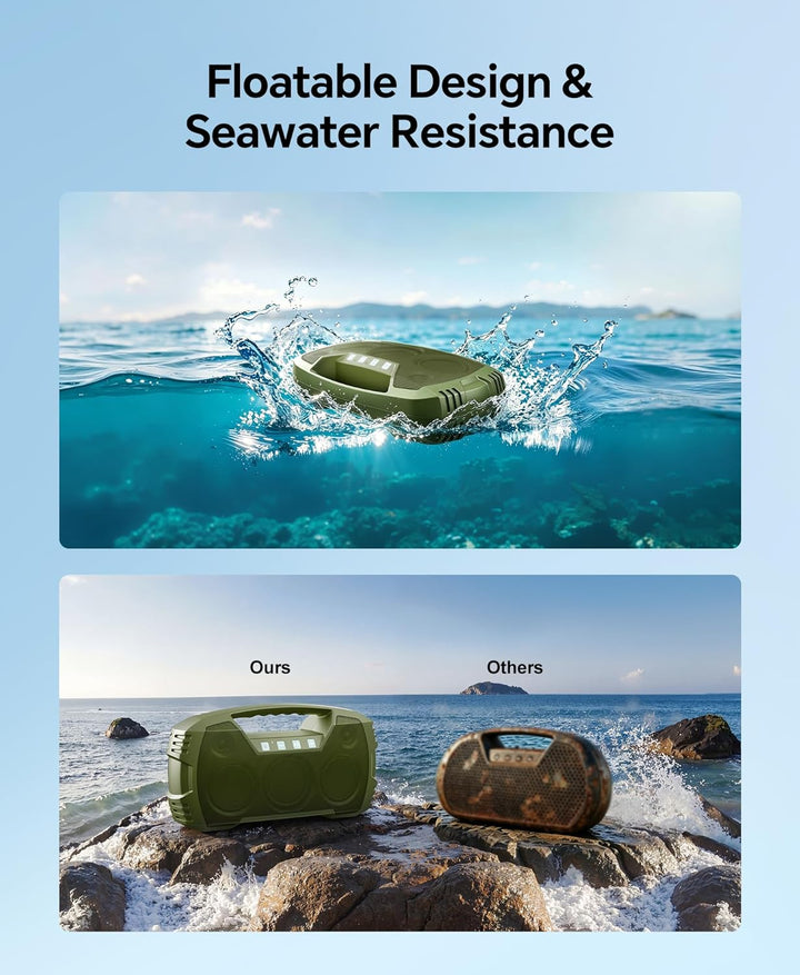 Altavoz Bluetooth para exteriores resistente al agua IPX7, inalámbr...