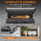 Baker's Friend Mini Panini Press - Plancha eléctrica para panini, 2 rebanadas de parrilla prensa panini para hacer sándwiches, sandwichera eléctrica para panqueques y huevos, bandeja de aceite
