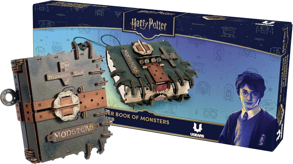 UGEARS Harry Potter El libro de monstruos - Rompecabezas de madera 3D para adultos, kits de modelo mecánico de madera para adultos para construir, kit de manualidades de construcción de bricolaje