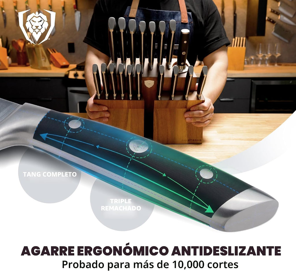 Dalstrong Juego de 18 cuchillos colosales de acero alemán de alto carbono